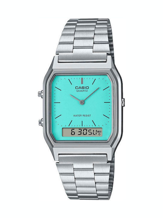 Casio Men's Watch Chronograph Battery with Silver Metal Bracelet