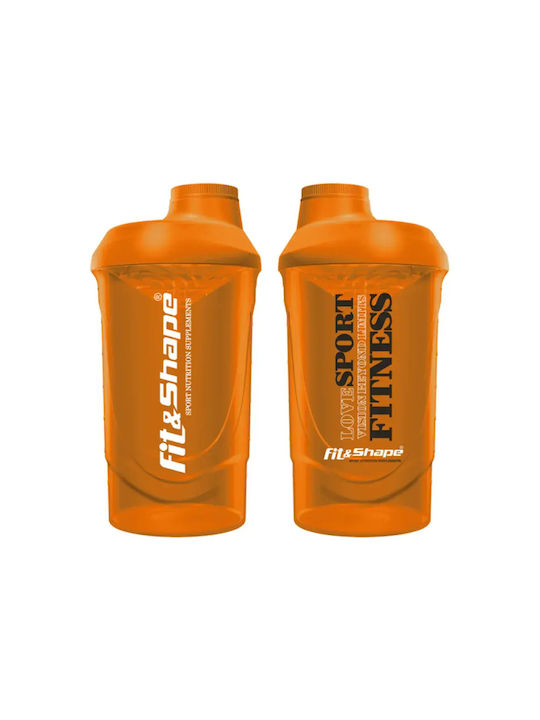 Fit Shaker Πρωτεΐνης 600ml Πλαστικό Πορτοκαλί
