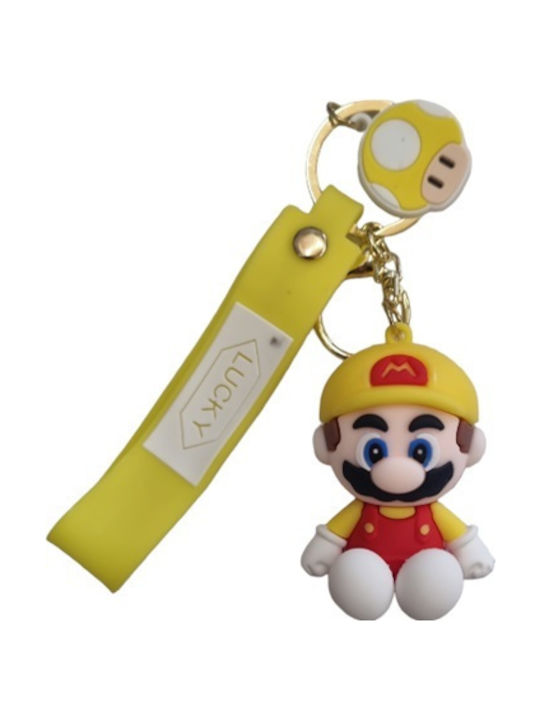 Keychain Mario Yellow Plastic Galben