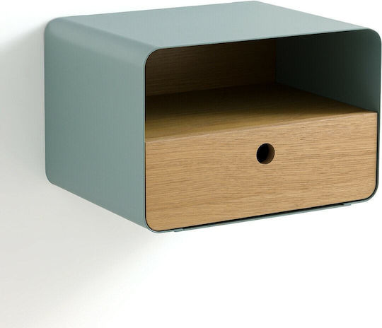 Bedside Table Jimi Wooden Green Eucalyptus 38x30x25cm
