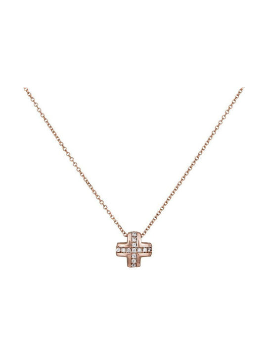 Damen Roségold Kreuz 14K