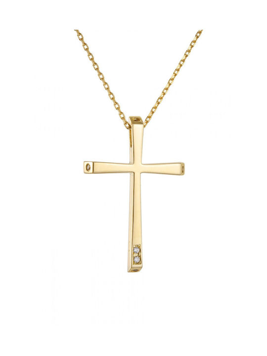 Gold Kreuz 14K mit Kette