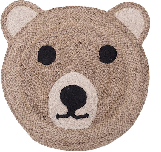 Viopros Teddybär Kinder Teppich Braun 90x90cm