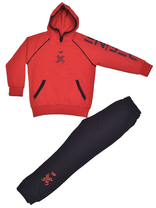 Level Up Kids Sweatpants Set Red 2pcs