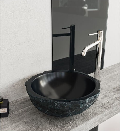 Sanitec Pine Επικαθήμενος Νιπτήρας Πορσελάνης 47x38cm Anthracite