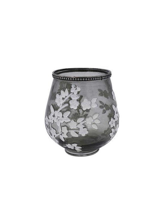 La Belle Maison Candle Holder Glass in Green Color 12.5x14x14cm 1pcs