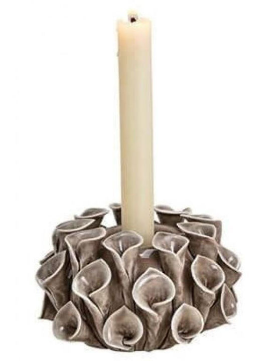 La Belle Maison Porcelain Candle Holder for Tealights in Gray Color 10x10x13cm D980