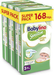 Babylino Sensitive Cotton Soft Super Pack Πάνες με Αυτοκόλλητο No. 3 για 4-9kg 168τμχ