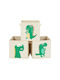 Songmics Kinder Aufbewahrungsbox Faltbar aus Stoff Box Set Beige 30x30x30cm 3Stück
