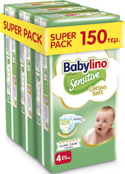 Babylino Klebeband-Windeln Sensitive Cotton Soft Sensitive Nr. 4 für 8-13 kgkg 150Stück