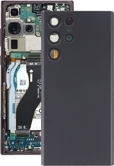 Capac Baterie Capac Lentilă Cameră Baterie Negru pentru Galaxy S22 Ultra 5G