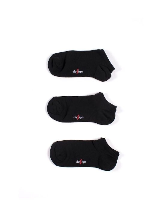Design Γυναικείες Μονόχρωμες Κάλτσες Μαύρες 3Pack