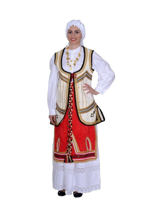 Traditional Costume Ρούμελης with 3 Rows Necklace