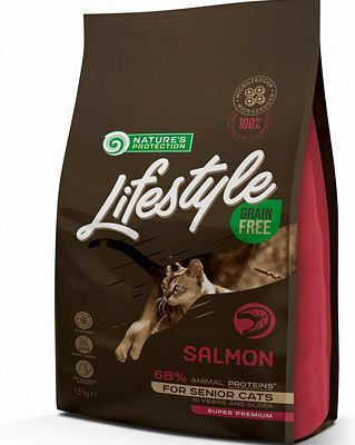 Lifestyle Hrană Uscată fără Cereale pentru Pisici Vârstnice cu Somon 7kg