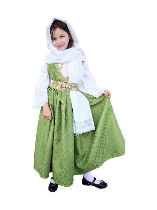 Traditional Kids Costume Samos with Porphyra with 3 Rows Necklace