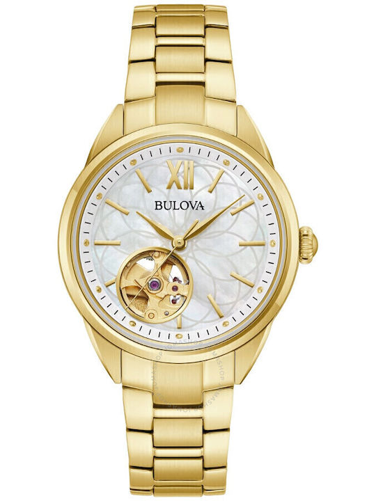 Bulova Мъжки часовник Автоматичен с Златна Метална Гривна