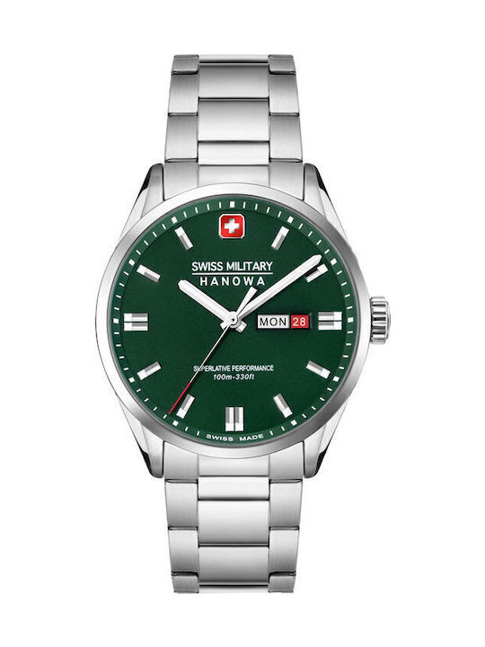 Swiss Military Hanowa Herrenuhr 43mm Batteriebe...