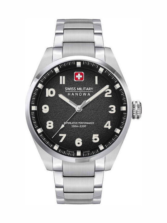 Swiss Military Hanowa Herrenuhr 42mm Batterie m...