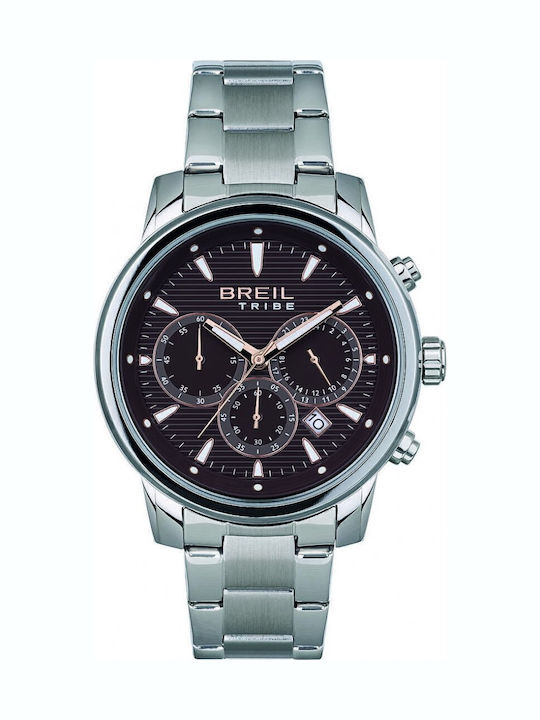 Breil Ανδρικό Ρολόι 43mm Μπαταρίας με Ασημί Μεταλλικό Μπρασελέ