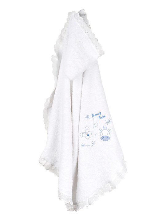 Bunny Bebe Baby Hooded Towel with Hood Light Bl...