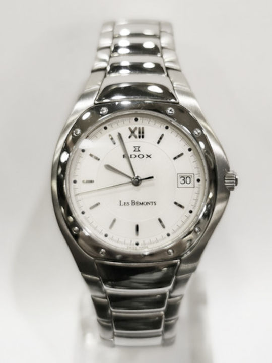 Edox Γυναικείο Ρολόι Μπαταρίας με Ασημί Μεταλλικό Μπρασελέ