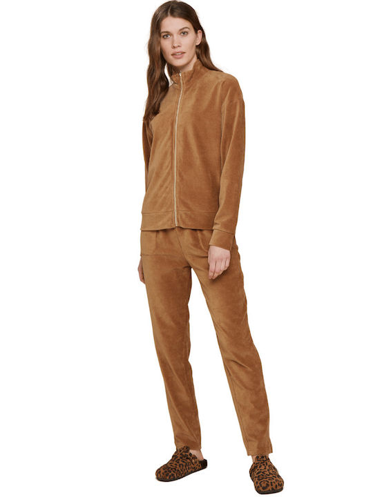 Noidinotte Winter Damen Pyjama-Set Braun