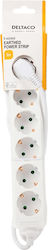 Deltaco Power Strip 6 Positions with Cable length 3m White