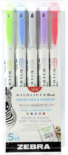 Zebra Μαρκαδόροι Σχεδίου Cool & Refined Set Σετ 5 χρώματα