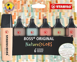 Stabilo Boss Μαρκαδόροι Υπογράμμισης Stabilo Boss Nature 6τμχ