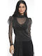 Damen Bluse Langärmelig Black