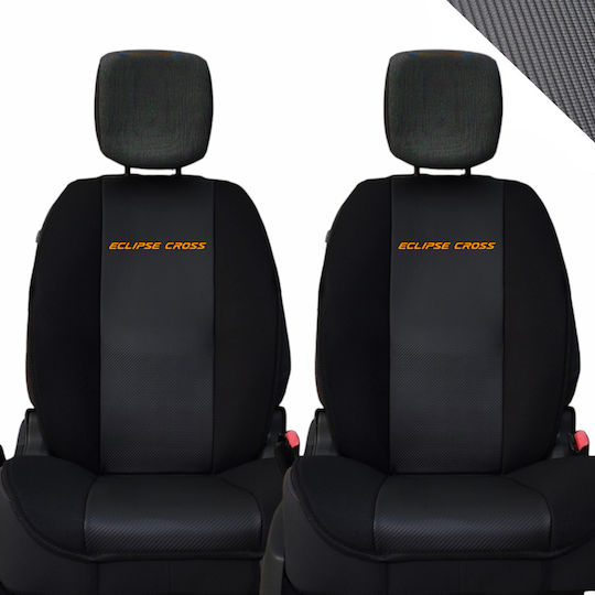Πλατοκάθισμα Αυτοκινήτου 2τμχ Δερματίνη Mitsubishi Eclipse Cross Μαύρα
