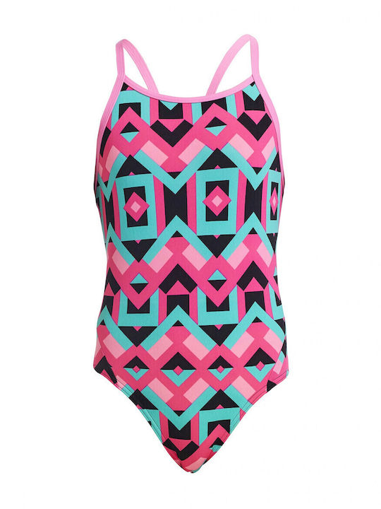 Funkita Square Stare Детски Бански Една част Розов