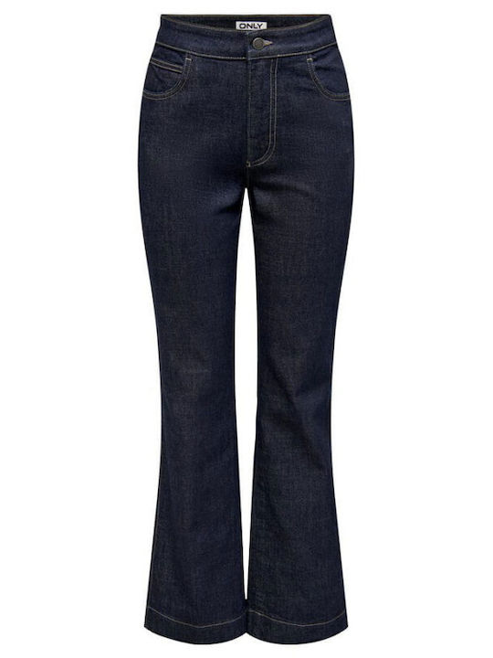 Only High Waist Women's Jean Trousers Dark blue