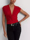 Ralph Lauren Winter Women's Blouse Short Sleeve Red
