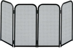 Comex Metallic Fireplace Screen with 4 Panels x Black