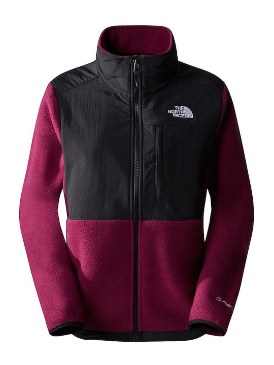 The North Face Denali Κοντό Γυναικείο Puffer Μπουφάν για Χειμώνα Μπορντό