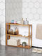 Songmics Boden Badezimmerregal Bamboo mit 3 Regalen 60x15x55cm