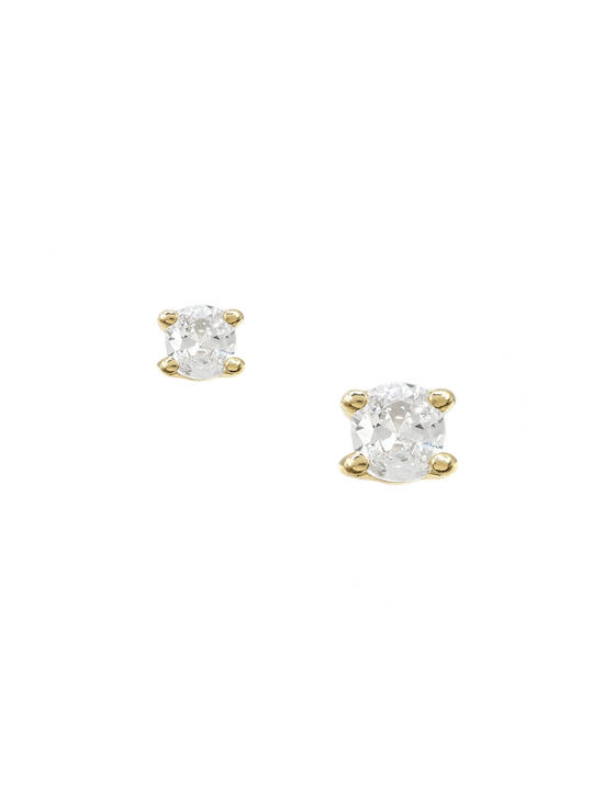 Polytimo Set Earrings made of Gold 14K with Stones