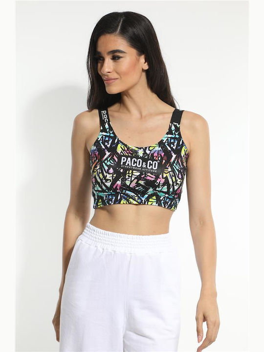 Paco & Co pentru Femei Crop Top cu Bretele Galben