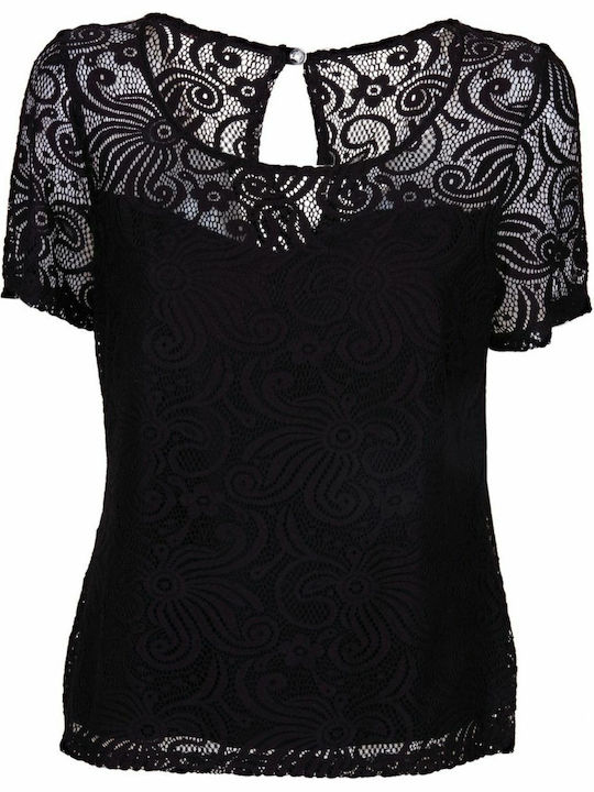 Bravo Women's Blouse Short Sleeve Black