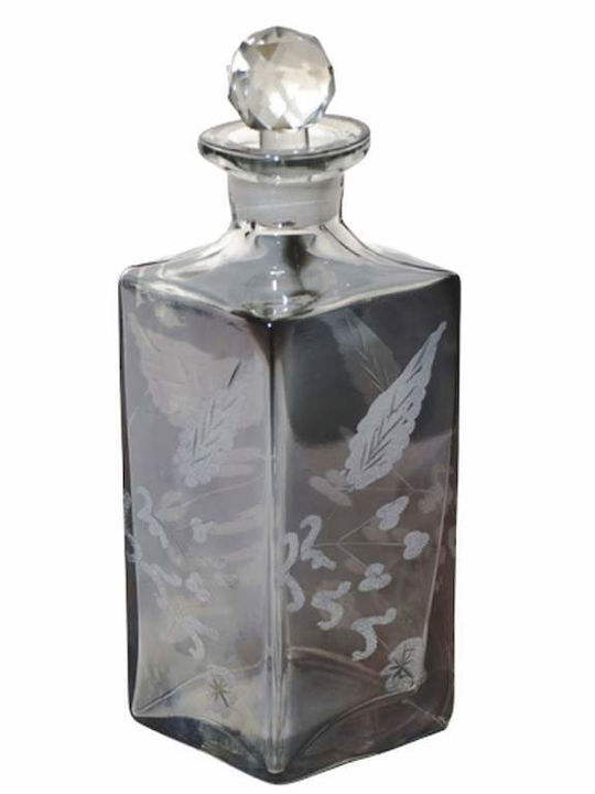 La Belle Maison Glass Whiskey Decanter 24cm with Silver Stopper