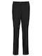 Neoblu Women's Fabric Trousers with Elastic Deep Black