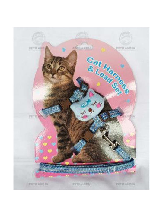Denik Pets Katzenleine mit Anleitung Blau - 1,5cmcm