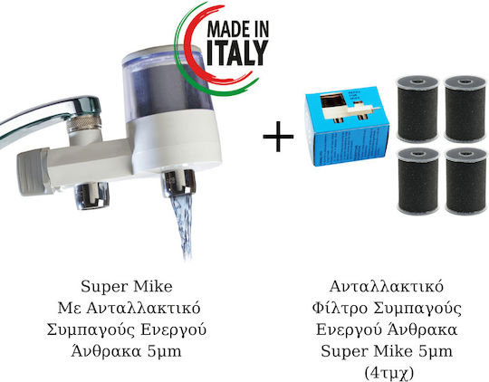 W.F Super Mike Filtru De Apă Montat Pe Robinet Carbon Activ Solid Carbon Activat Din Nucă De Cocos Cu 4 Filtre De Înlocuire 5 μm