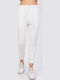 Damen Stoff Hose mit Gummizug Weiß