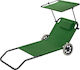 Muhler Beach Sunbeds Green Foldable Steel 147x52x24cm 4 Pieces