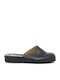 Leather Winter Women's Slippers Black