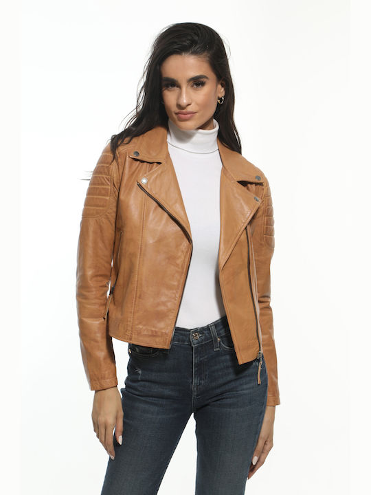 Newton Leather Women's Short Lifestyle Leather Jacket for Winter CAFE