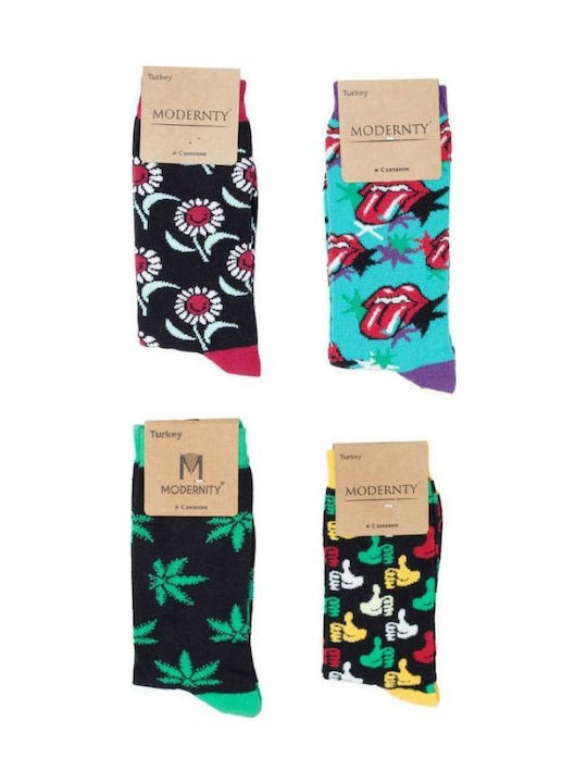 Modernty Feel Good Damen Gemusterte Socken Mehrfarbig 4Pack
