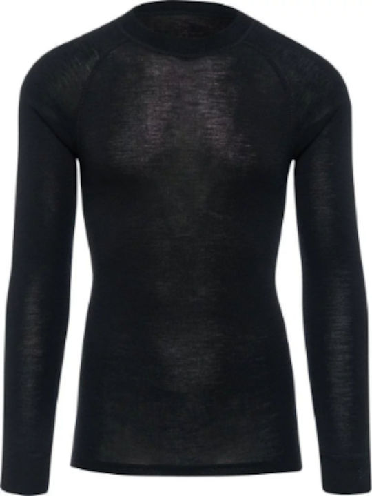 Thermowave Merino Warm Ανδρική Ισοθερμική Μακρυμάνικη Μπλούζα Μαύρη